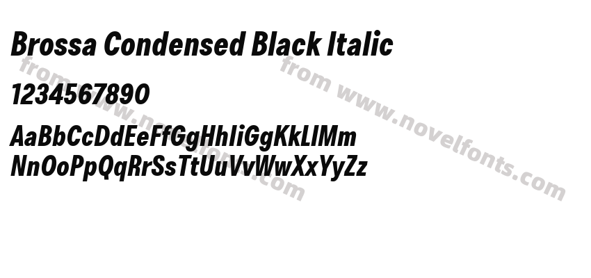 Brossa Condensed Black ItalicPreview