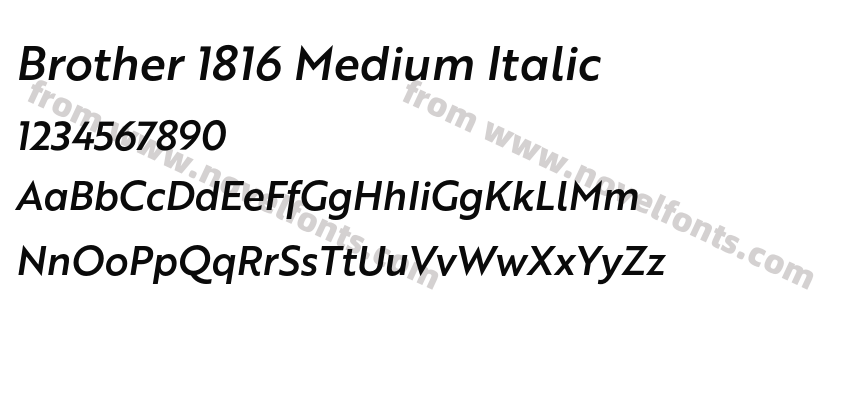 Brother 1816 Medium ItalicPreview