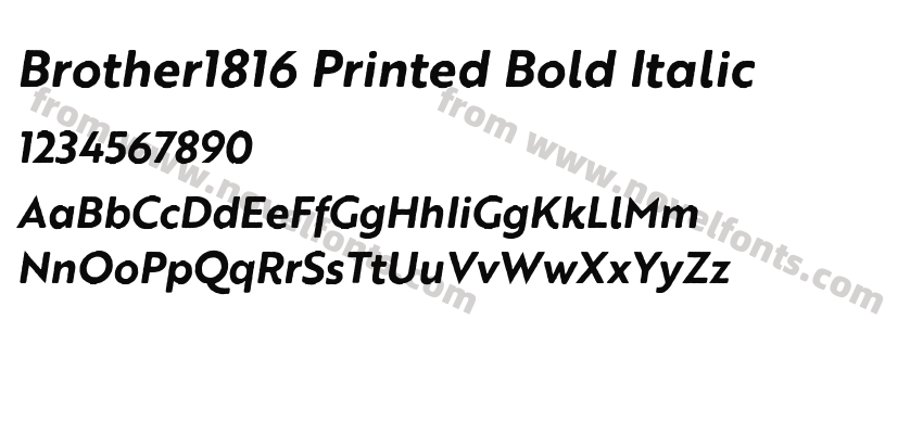 Brother1816 Printed Bold ItalicPreview