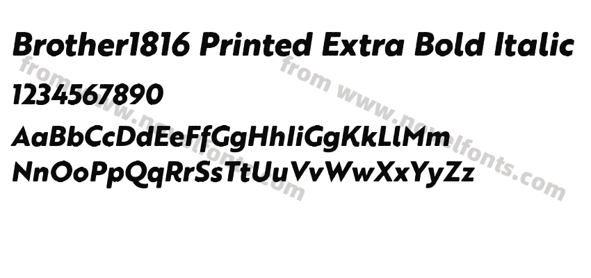 Brother1816 Printed Extra Bold ItalicPreview