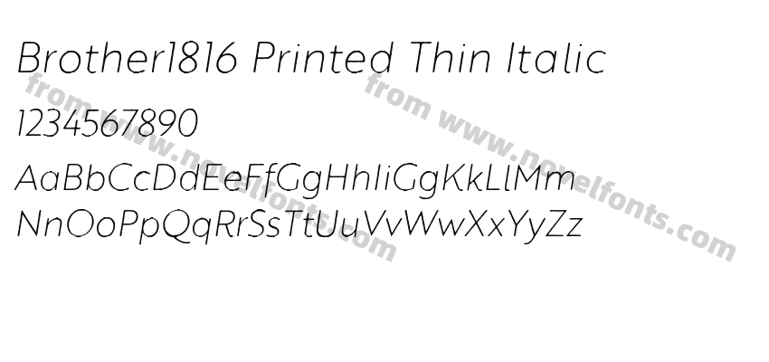 Brother1816 Printed Thin ItalicPreview