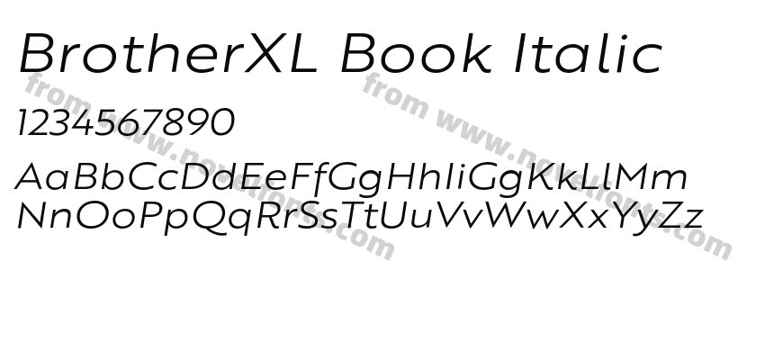 BrotherXL Book ItalicPreview