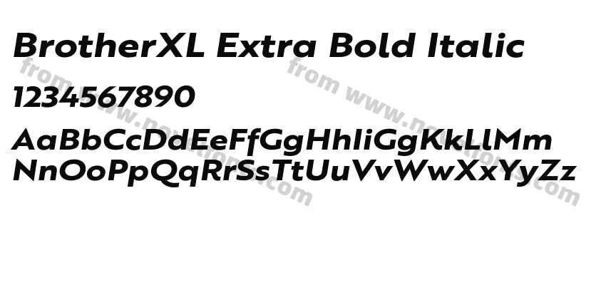 BrotherXL Extra Bold ItalicPreview