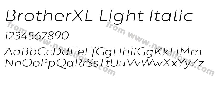 BrotherXL Light ItalicPreview