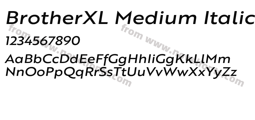 BrotherXL Medium ItalicPreview