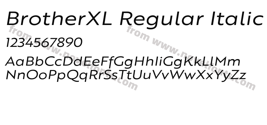 BrotherXL Regular ItalicPreview
