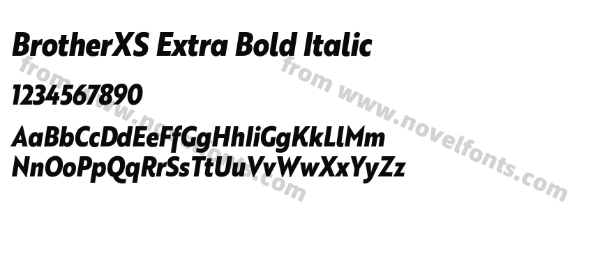 BrotherXS Extra Bold ItalicPreview