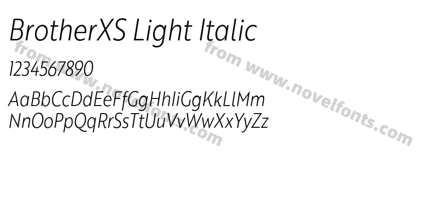 BrotherXS Light ItalicPreview