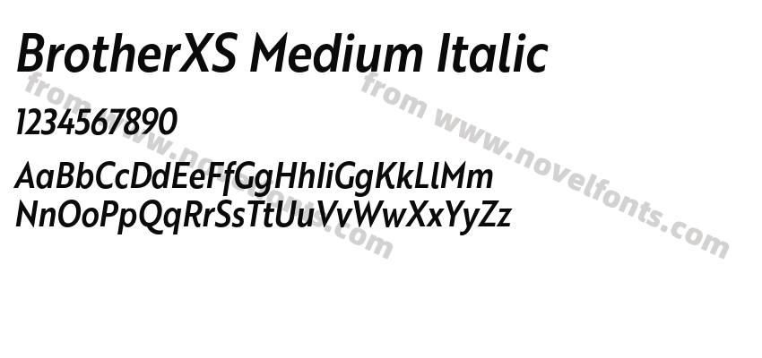 BrotherXS Medium ItalicPreview