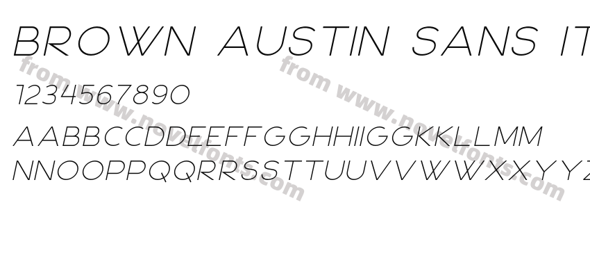 Brown Austin Sans ItalicPreview