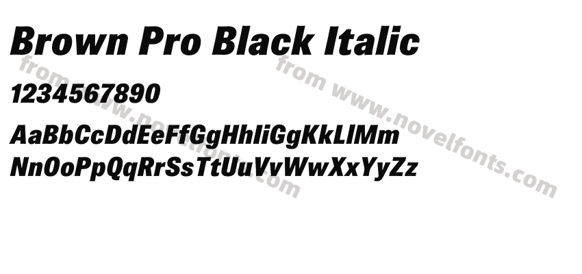 Brown Pro Black ItalicPreview