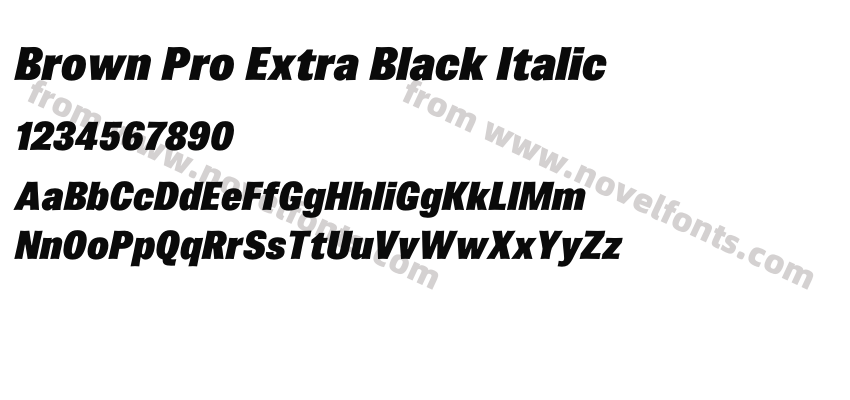 Brown Pro Extra Black ItalicPreview