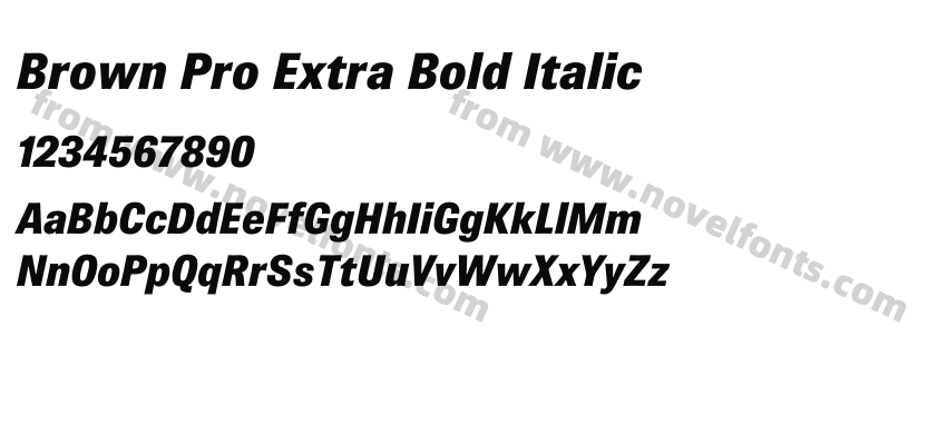 Brown Pro Extra Bold ItalicPreview