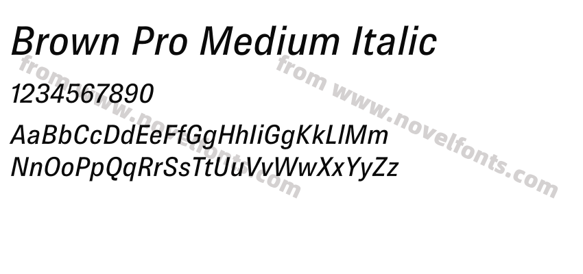 Brown Pro Medium ItalicPreview