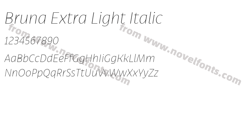 Bruna Extra Light ItalicPreview