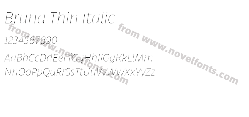 Bruna Thin ItalicPreview