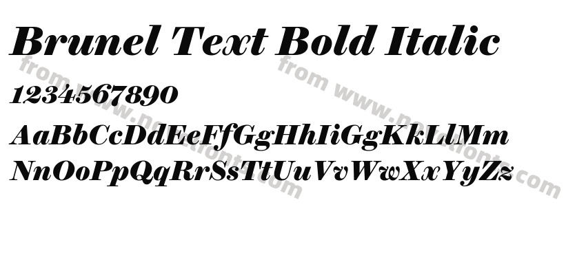 Brunel Text Bold ItalicPreview