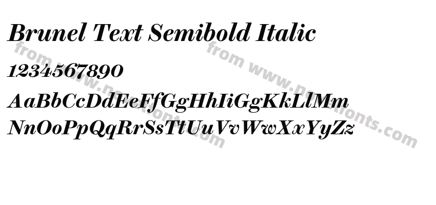Brunel Text Semibold ItalicPreview