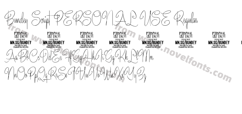 Bundey Script PERSONAL USE RegularPreview