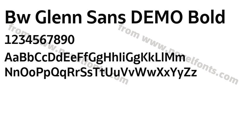 Bw Glenn Sans DEMO BoldPreview
