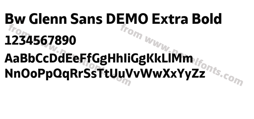 Bw Glenn Sans DEMO Extra BoldPreview