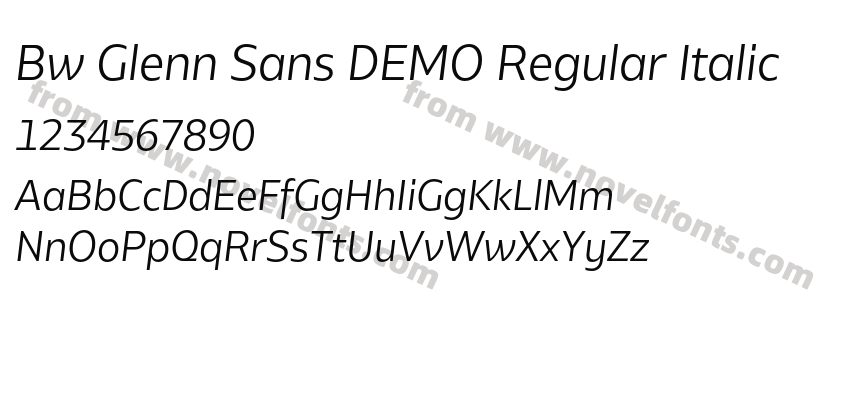 Bw Glenn Sans DEMO Regular ItalicPreview