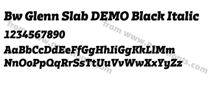 Bw Glenn Slab DEMO Black ItalicPreview