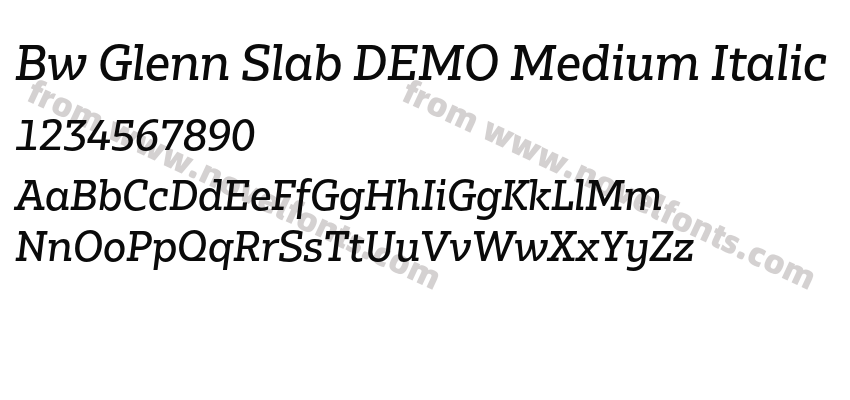 Bw Glenn Slab DEMO Medium ItalicPreview