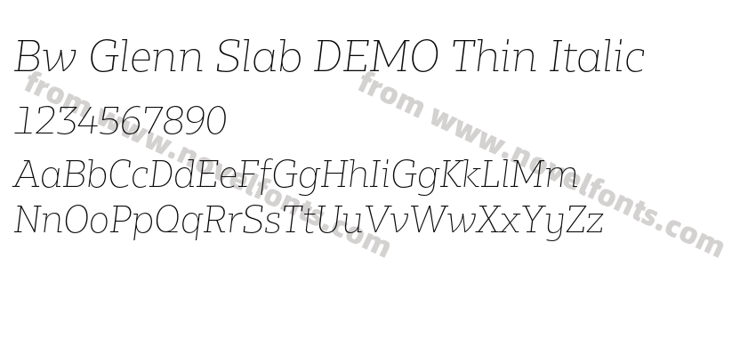 Bw Glenn Slab DEMO Thin ItalicPreview