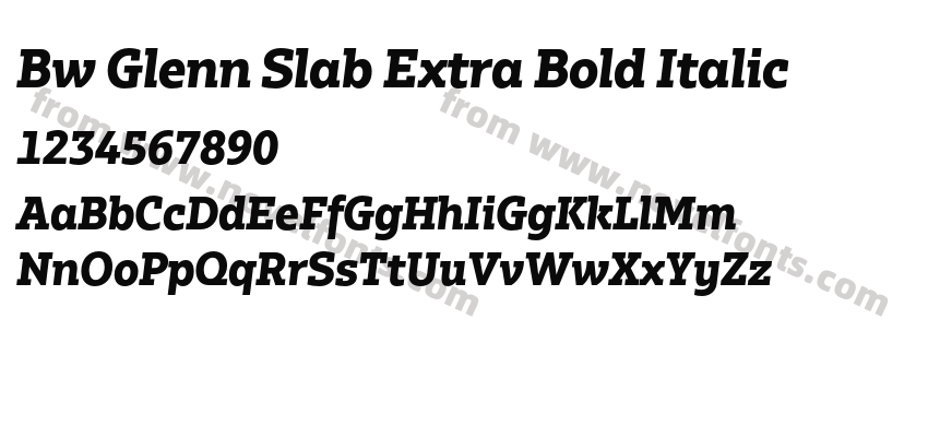 Bw Glenn Slab Extra Bold ItalicPreview