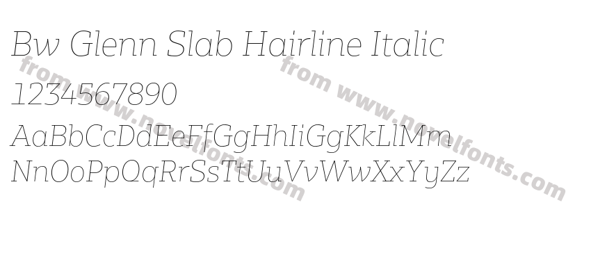 Bw Glenn Slab Hairline ItalicPreview