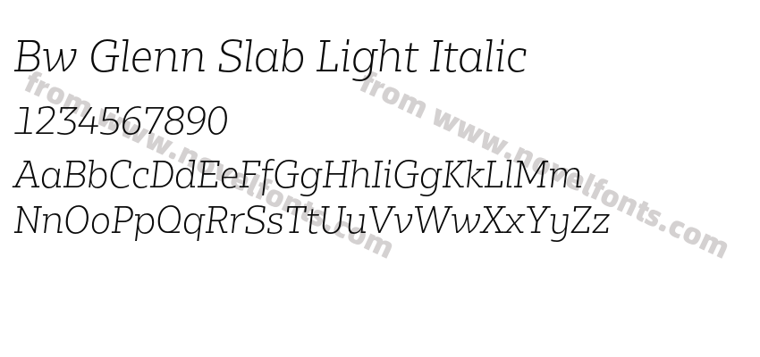 Bw Glenn Slab Light ItalicPreview