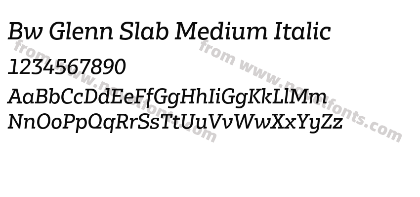 Bw Glenn Slab Medium ItalicPreview