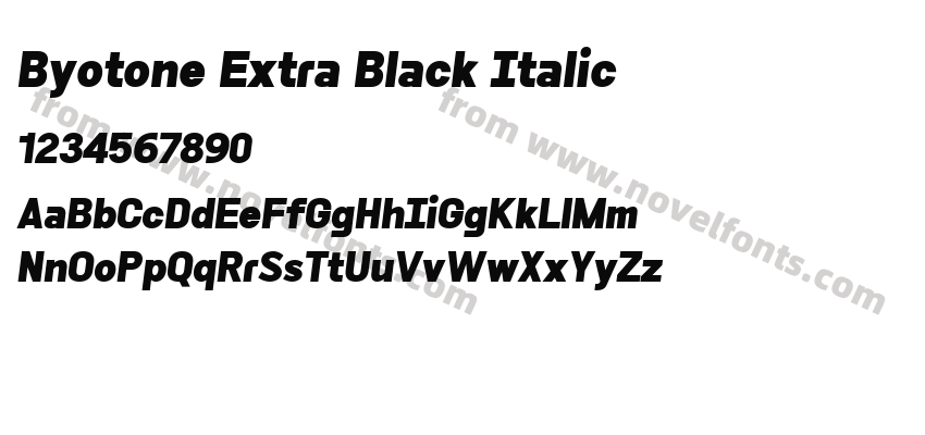 Byotone Extra Black ItalicPreview