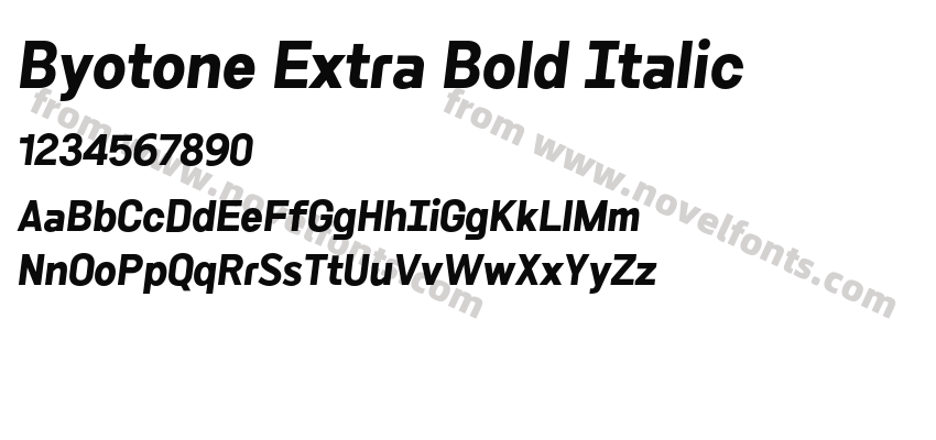 Byotone Extra Bold ItalicPreview