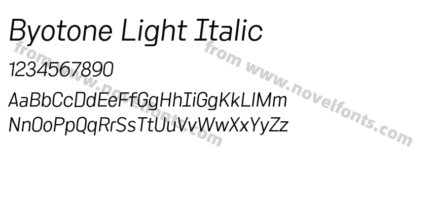 Byotone Light ItalicPreview