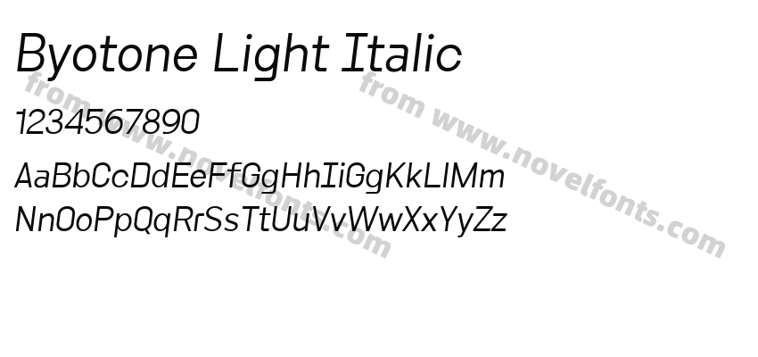 Byotone Light ItalicPreview
