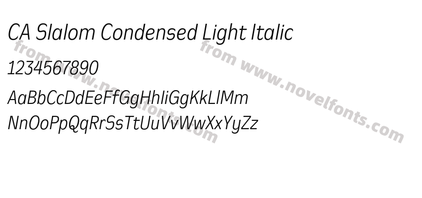 CA Slalom Condensed Light ItalicPreview