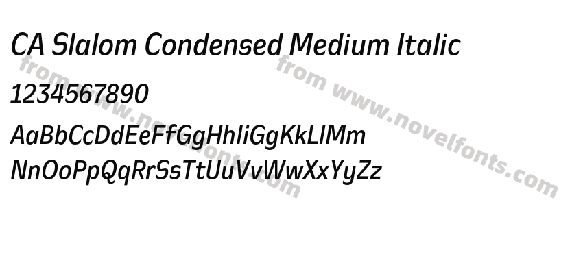 CA Slalom Condensed Medium ItalicPreview