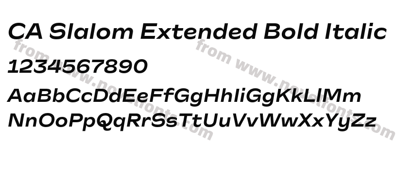CA Slalom Extended Bold ItalicPreview