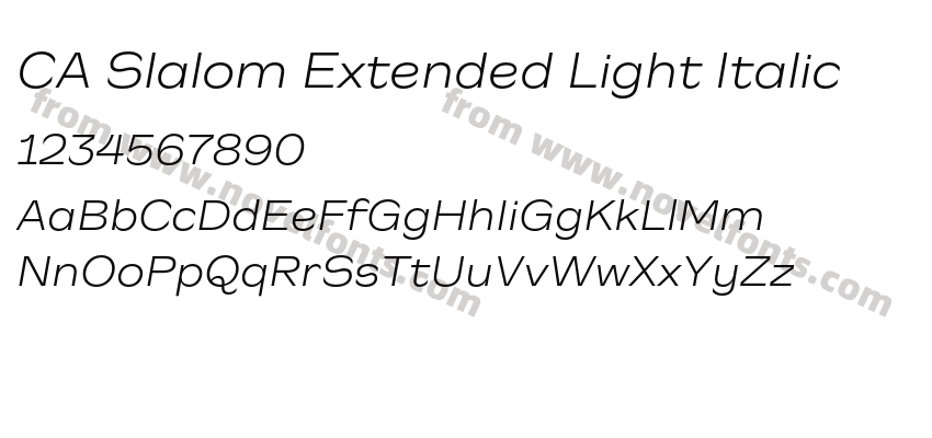 CA Slalom Extended Light ItalicPreview
