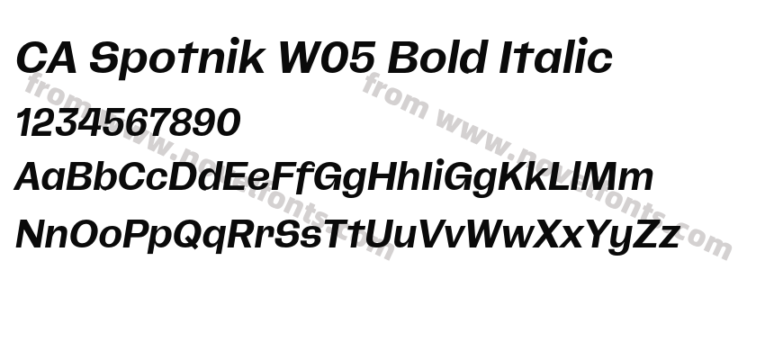 CA Spotnik W05 Bold ItalicPreview