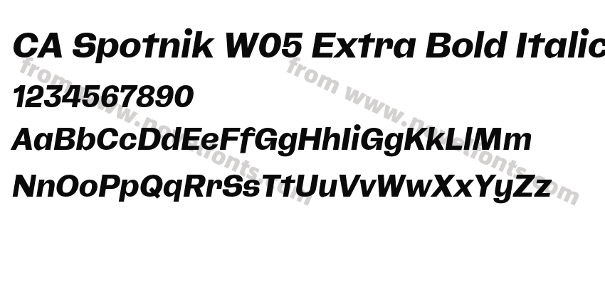 CA Spotnik W05 Extra Bold ItalicPreview