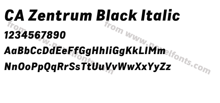 CA Zentrum Black ItalicPreview