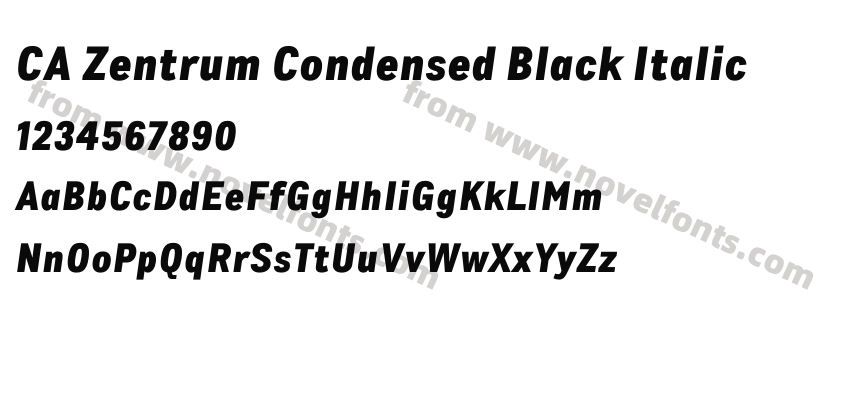 CA Zentrum Condensed Black ItalicPreview