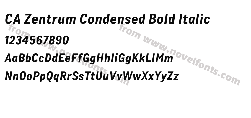 CA Zentrum Condensed Bold ItalicPreview