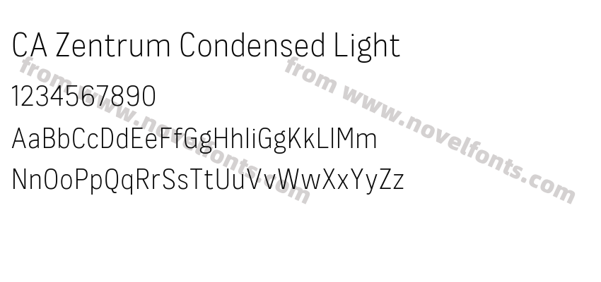 CA Zentrum Condensed LightPreview