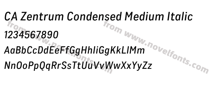 CA Zentrum Condensed Medium ItalicPreview