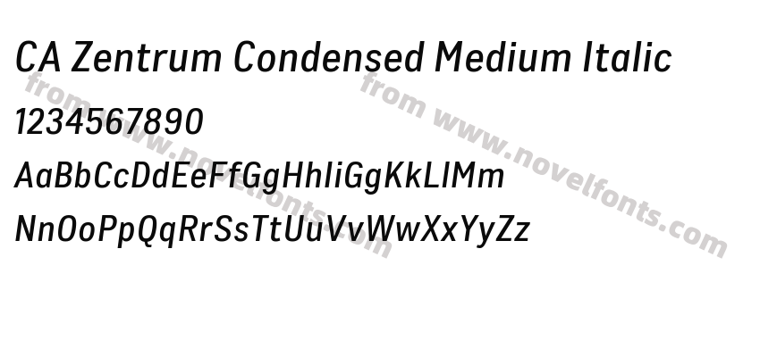 CA Zentrum Condensed Medium ItalicPreview