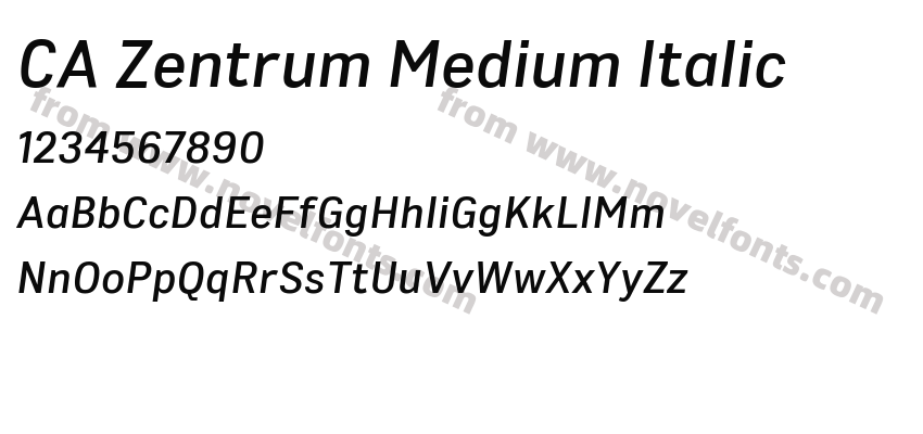 CA Zentrum Medium ItalicPreview
